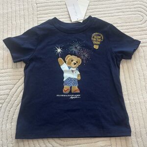 Ralph Lauren Kids Navy Polo Bear Glow-In-The-Dark Tee Size 18 Months NWT